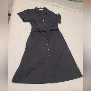 Michael Kors Black Midi Shirt Dress